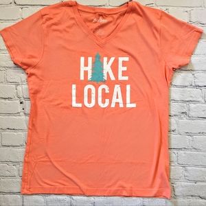 NWT Local Yokel Hike Local graphic tee in coral sz Large